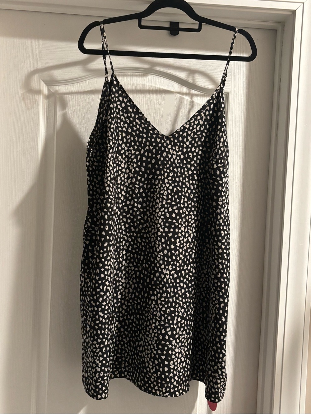 Black and White Spotted Slip Dress